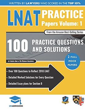 portada Lnat Practice Papers Volume One: 2 Full Mock Papers, 100 Questions in the Style of the Lnat, Detailed Worked Solutions, law National Aptitude Test, Uniadmissions (in English)