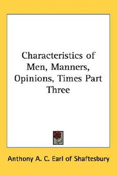 portada characteristics of men, manners, opinions, times part three (en Inglés)
