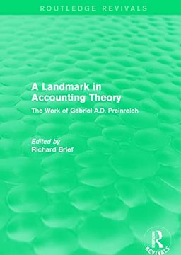 portada Routledge Revivals: A Landmark in Accounting Theory (1996): The Work of Gabriel A.D. Preinreich (in English)