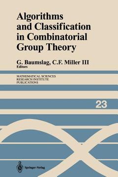 portada algorithms and classification in combinatorial group theory (en Inglés)