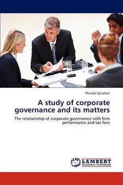 portada a study of corporate governance and its matters (en Inglés)