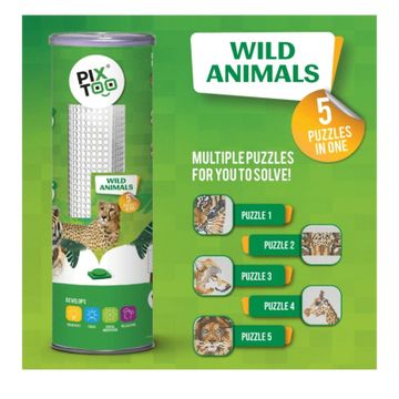 portada Pixtoo Pixels Puzzle Wild Animals (animales De La Selva)