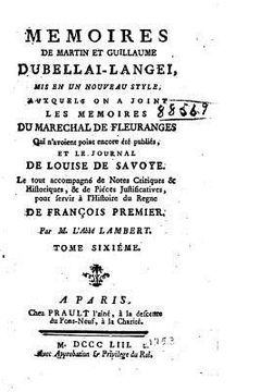 portada Memoires de Martin et Guillaume du Bellai-Langei - Tome VI (en Francés)