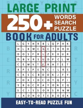 portada Word Search Book 250 Word Puzzles with Solutions for Adults: Large Print Word Search Book for Adults (en Inglés)