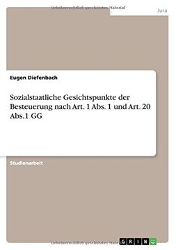 portada Sozialstaatliche Gesichtspunkte Der Besteuerung Nach Art. 1 ABS. 1 Und Art. 20 ABS.1 Gg (German Edition)