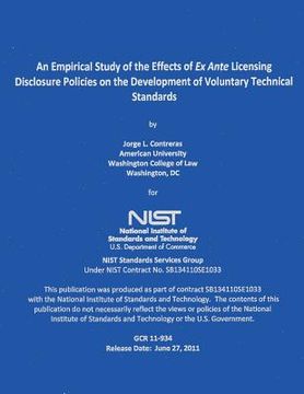 portada An Empirical Study of the Effects of Ex Ante Licensing Disclosure Policies of the Development of Voluntary Technical Standards