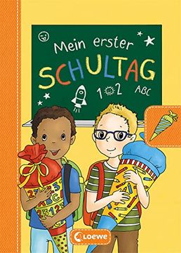 portada Mein Erster Schultag - Jungs (Gelb) Eintragbuch zur Einschulung für Jungen - Erinnerungsbuch zum Schulstart - Geschenke für die Schultüte (in German)