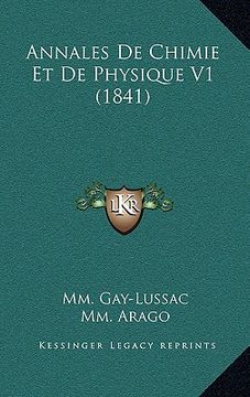 portada Annales De Chimie Et De Physique V1 (1841) (en Francés)