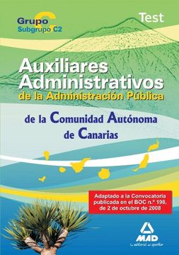 portada Cuerpo Auxiliar De La Administración Pública De La Comunidad Autónoma De Canarias. Test