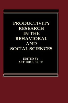 portada productivity research in the behavioral and social sciences (en Inglés)