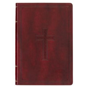 portada KJV Holy Bible, Thinline Large Print Faux Leather Red Letter Edition - Thumb Index & Ribbon Marker, King James Version, Burgundy (en Inglés)