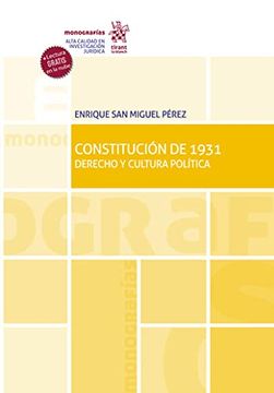 portada Constitución de 1931. Derecho y Cultura Política (Monografías)