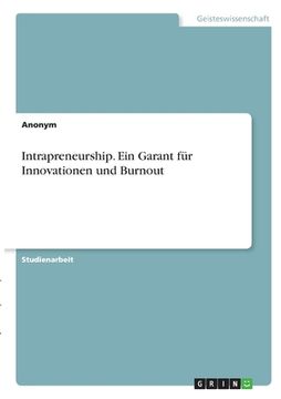 portada Intrapreneurship. Ein Garant für Innovationen und Burnout (en Alemán)