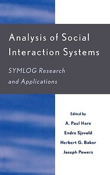 portada analysis of social interaction systems: symlog research and applications