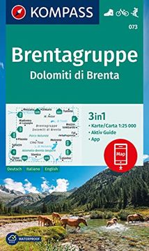 portada Kompass Wanderkarte 073 Brentagruppe / Dolomiti di Brenta 1: 25. 000 (en Italiano)