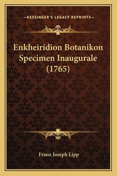 portada Enkheiridion Botanikon Specimen Inaugurale (1765) (en Latin)