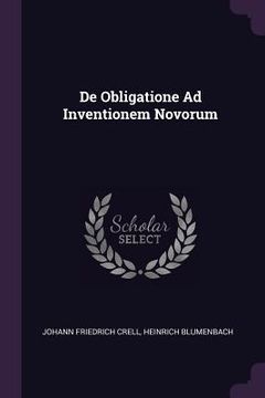 portada De Obligatione Ad Inventionem Novorum (en Inglés)