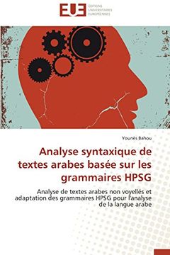 portada Analyse Syntaxique de Textes Arabes Basee Sur Les Grammaires Hpsg