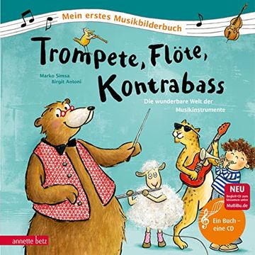 portada Trompete, Flöte, Kontrabass: Die Wunderbare Welt der Musikinstrumente (Mein Erstes Musikbilderbuch) (en Alemán)