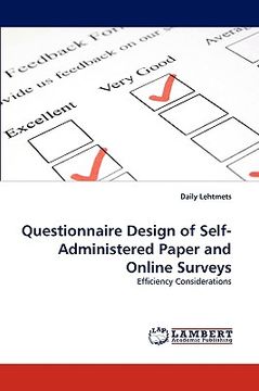 portada questionnaire design of self-administered paper and online surveys