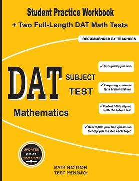 portada DAT Subject Test Mathematics: Student Practice Workbook + Two Full-Length DAT Math Tests (in English)