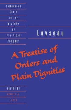 portada A Treatise of Orders and Plain Dignities Paperback (Cambridge Texts in the History of Political Thought) 