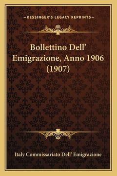 portada Bollettino Dell' Emigrazione, Anno 1906 (1907) (en Italiano)