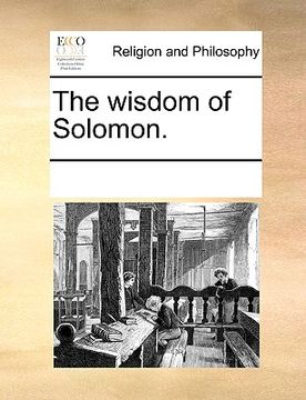 portada the wisdom of solomon. (en Inglés)