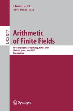 portada arithmetic of finite fields: first international workshop, waifi 2007 (en Inglés)