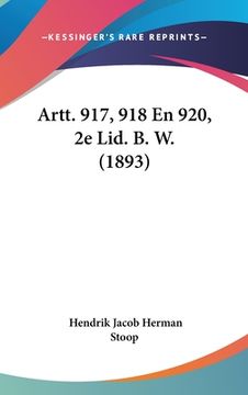 portada Artt. 917, 918 En 920, 2e Lid. B. W. (1893)