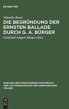 portada Die Begründung der Ernsten Ballade Durch g. A. Bürger (in German)