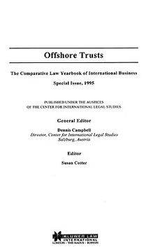 portada offshore trusts, comparative law yearbook of international business, special issue, 1995 (en Inglés)