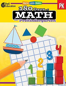 portada 180 Days of Math for Prekindergarten (180 Days of Practice) (en Inglés)