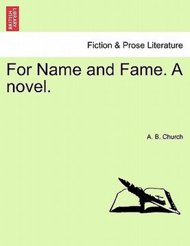 portada for name and fame. a novel. (en Inglés)