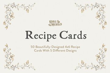 portada Recipe Cards: 50 Beautifully-Designed 4x6 Recipe Cards (en Inglés)