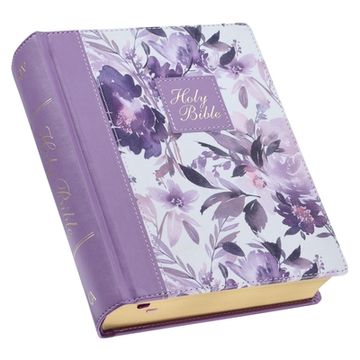 portada KJV Holy Bible, Note-Taking Bible, Faux Leather Hardcover - King James Version, Purple Floral Printed (en Inglés)