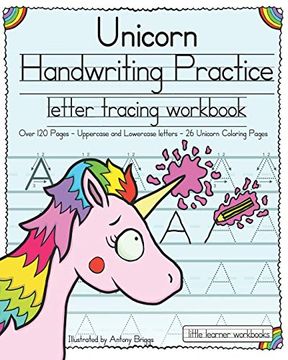 portada Unicorn Handwriting Practice: Letter Tracing Workbook: 1 (Little Learner Workbooks) 