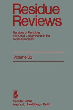 portada Residue Reviews: Resideus of Pesticides and Other Contaminants in the Total Environment (en Inglés)