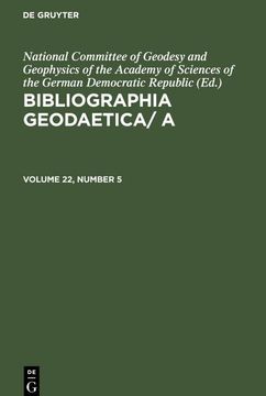 portada Bibliographia Geodaetica/ a, Volume 22, Number 5, Bibliographia Geodaetica/ a Volume 22, Number 5 (en Inglés)