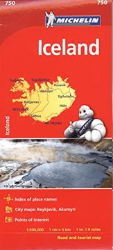portada Michelin Iceland Map 750 (Michelin Map) (en Alemán)