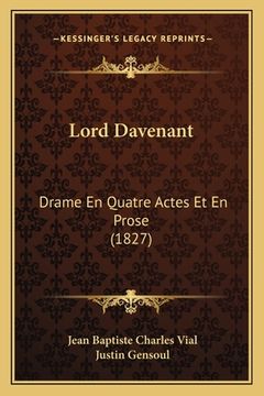 portada Lord Davenant: Drame En Quatre Actes Et En Prose (1827) (en Francés)