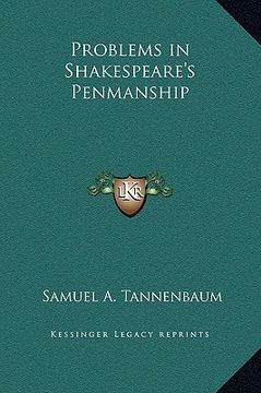 portada problems in shakespeare's penmanship (en Inglés)