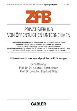 portada Privatisierung von Öffentlichen Unternehmen: Unternehmenstherorie und Praktische Erfahrungen (en Alemán)