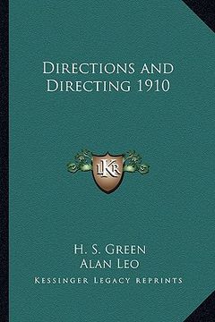 portada directions and directing 1910 (en Inglés)