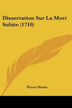 portada dissertation sur la mort subite (1710) (en Inglés)