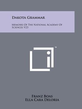 portada dakota grammar: memoirs of the national academy of sciences v23
