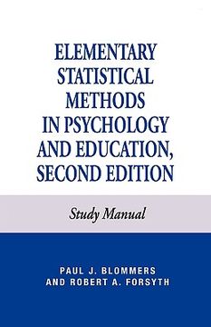 portada elementary statistical methods in psychology: and education, study manual