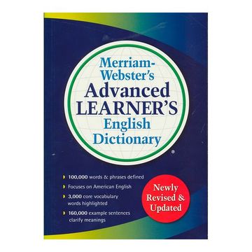 portada Merriam-Webster's Advanced Learner's English Dictionary, new Edition, 2017 Copyright, (Trade Paperback) (en Inglés)