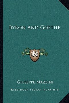 portada byron and goethe (en Inglés)