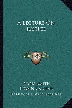 portada a lecture on justice (en Inglés)